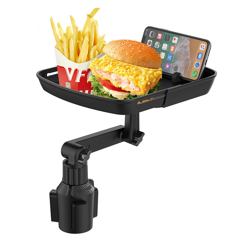 Multi-function 360° Rotating Extendable Arm Car Cup Holder Food Tray Mount - Universal Car Phone Sta